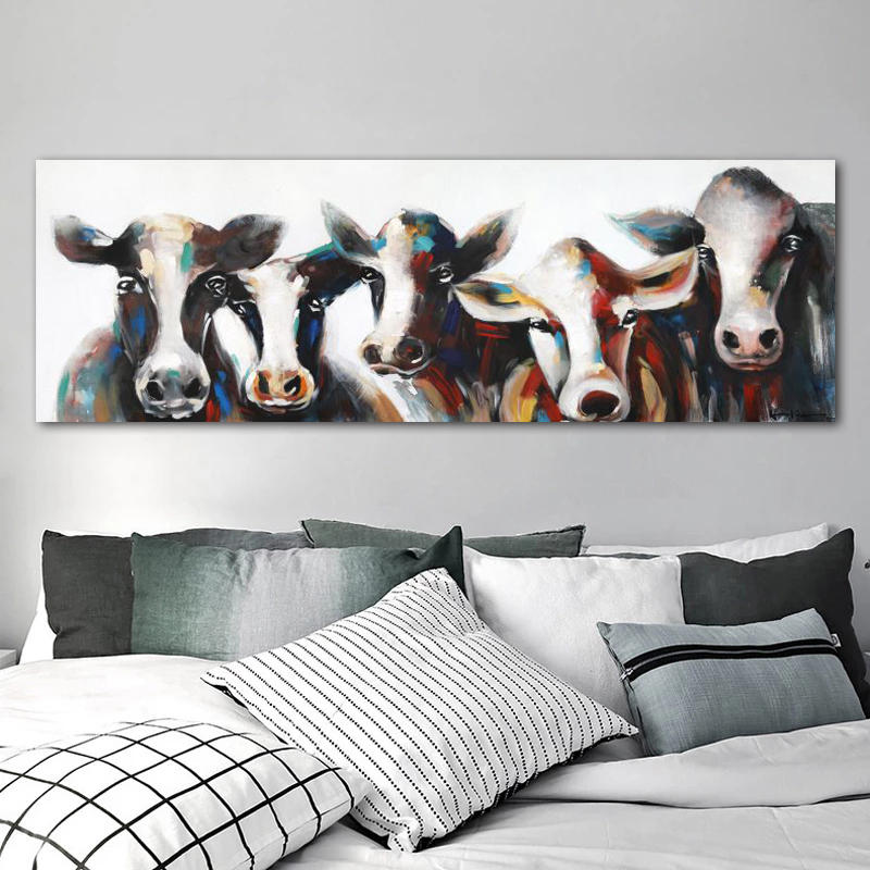 Funny Monkey Cow Graffiti Art Canvas Painting Gorilla Canvas Prints Animal Pictures Wall Art For Living Room Modern Home Decor