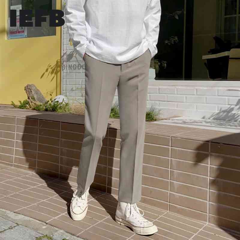 IEFB Ankle Length Suit Pants For Men Spring Summer Causal Loose Straight Trousers Basic Solid Color Bottoms 9Y5916 210524, Light khaki
IEFB Ankle Length Suit Pants For Men Spring Summer Causal Loose Straight Trousers Basic Solid Color Bottoms 9Y5916 210524, Light khaki