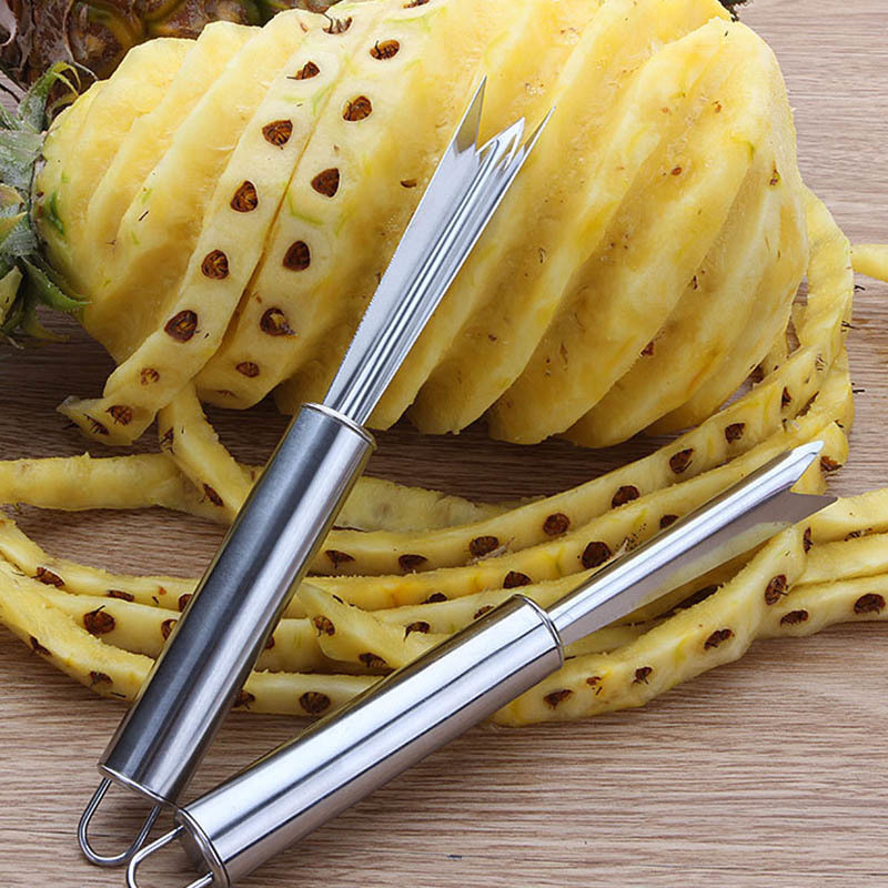stainless steel Fruit Pineapple Peeler Easy Cleaning Slicers Portable Non-slip Pineapple Knife Fruit Salad Kitchen Tools