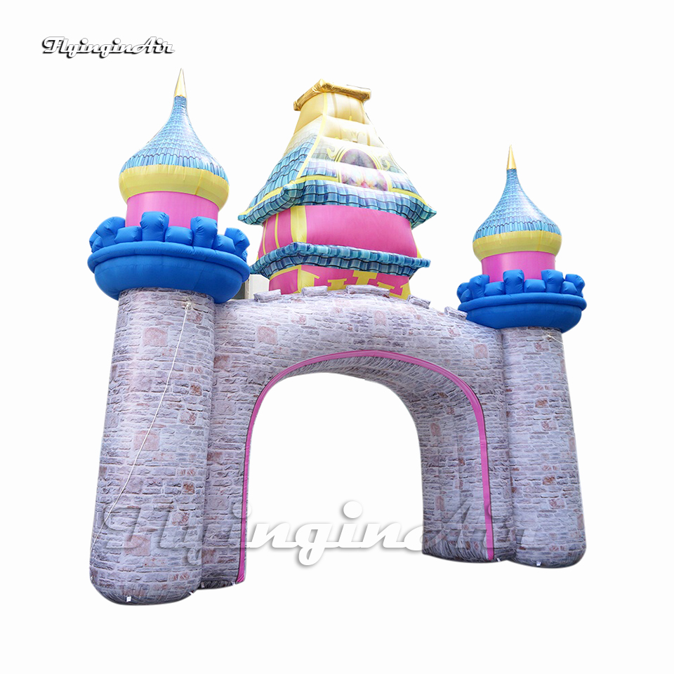 Customized Outdoor Advertising Inflatable Arched Door 6m Personalized Archway Air Blown Princess Castle Gate For Concert And Shopping Center Decoratio