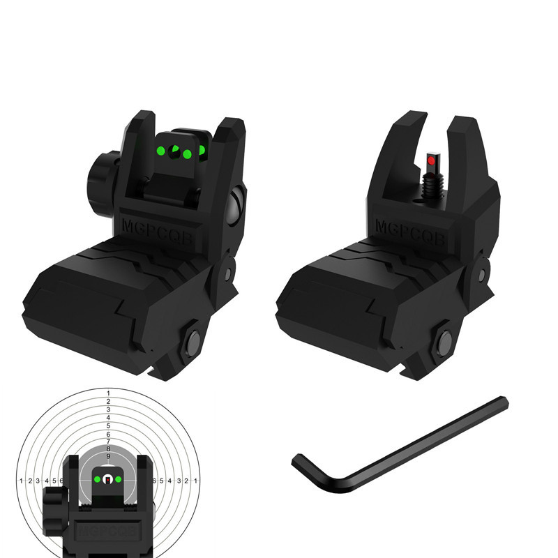 Foldable Fiber Optics Iron Sights Flip-up Tactical Hunting Scopes Polymer Black Front and Rear Sight for Picatinny Weaver Rails
Foldable Fiber Optics Iron Sights Flip-up Tactical Hunting Scopes Polymer Black Front and Rear Sight for Picatinny Weaver Rails