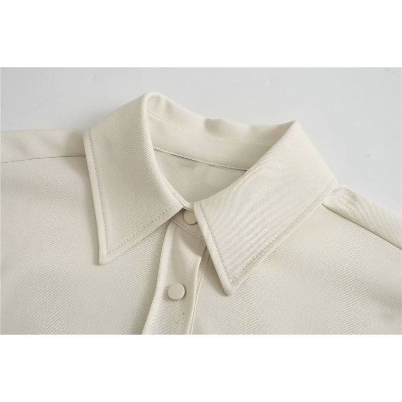 Elegant Women Solid Long Shirts Fashion Ladies Turn Down Collar Tops Streetwear Female Chic Pocket Oversize Blouses 210430