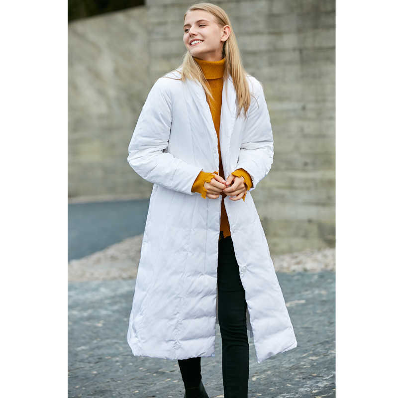 White Duck Down Jacket Winter Women Side Zipper Solid Loose Female Long Coat 11796196 210527