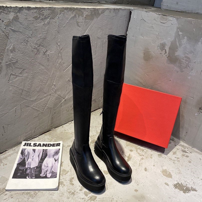 Designer Fall Winter Women Knee Boots Top Quality Leather Luxury Thigh-High Boot Side Zipper Elastic Shiny Fashion Shoe Sexy Personality Thick Soled, Color1
Designer Fall Winter Women Knee Boots Top Quality Leather Luxury Thigh-High Boot Side Zipper Elastic Shiny Fashion Shoe Sexy Personality Thick Soled, Color1