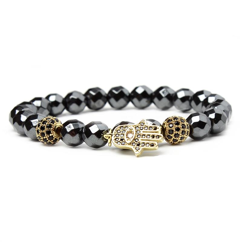 Charm Bracelets Selling Fashion Handmade Zircon Hand Of Fatima Black Gallstone Beads Bracelet Accessories
Charm Bracelets Selling Fashion Handmade Zircon Hand Of Fatima Black Gallstone Beads Bracelet Accessories