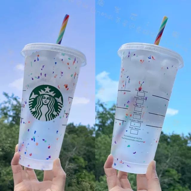 24OZ/710ml Starbucks Rainbow Plastic Tumbler mug Reusable Clear Drinking Flat Bottom Cup Pillar Shape Lid Straw Mug Bardian Tumblers LOVES
24OZ/710ml Starbucks Rainbow Plastic Tumbler mug Reusable Clear Drinking Flat Bottom Cup Pillar Shape Lid Straw Mug Bardian Tumblers LOVES