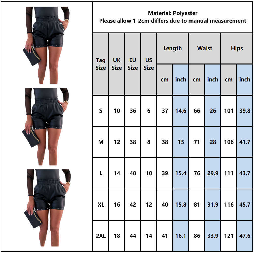 High Waist Leather Shorts Women Sashes Wide Leg Button Faux Bottoms Street Pocket Elastic Bud D30 210714