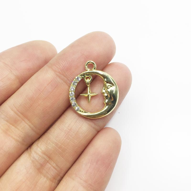 Charms Eruifa 10pcs 16mm Moon With Star Rhinestone Coin Zinc Alloy Necklace,Earring Bracelet Jewelry DIY Handmade 2 Colors, Bronze;silver
Charms Eruifa 10pcs 16mm Moon With Star Rhinestone Coin Zinc Alloy Necklace,Earring Bracelet Jewelry DIY Handmade 2 Colors, Bronze;silver