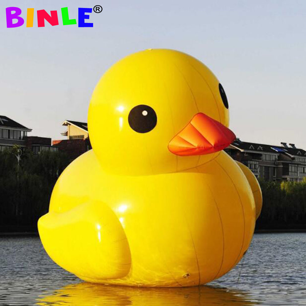 Outdoor Water Advertising Inflatable Yellow Duck Giant Airtight PVC Rubber Animal Toy For Pool Floating Commercial Promotion By Sea US Only