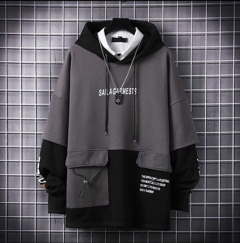 2020 New Casual Men Clothing Fashion Japan Style Hoodies Streetwear Harajuku Sweatshirt Hip Hop Long sleeve Y0809
