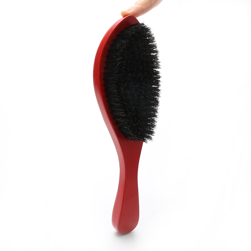Abeis Natural 360 Wave Long Handle Wood Moustache Hair Brush Black Men Beard Brush Shaving Tools