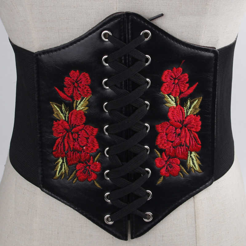 Embroidered Black Women Belt Flower Floral Waist Corset Beautiful Stretch Elastic Waistband Wide Corset PU Leather Waist Slim P0817
Embroidered Black Women Belt Flower Floral Waist Corset Beautiful Stretch Elastic Waistband Wide Corset PU Leather Waist Slim P0817