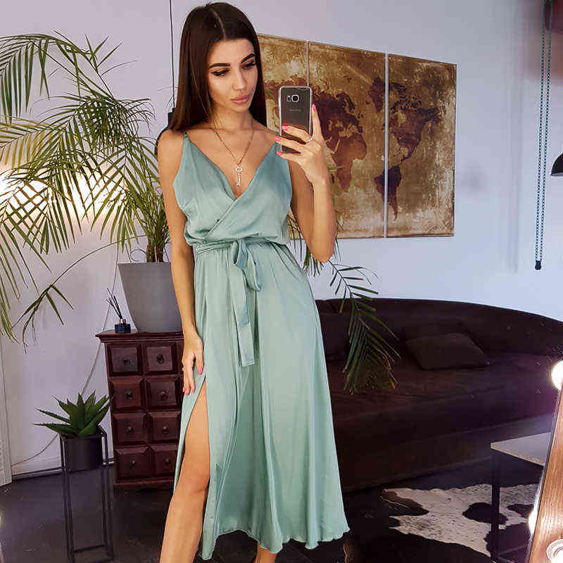 Dabourfeel Sexy Deep V-neck Spaghetti Strap Dresses Women Sleeveless High Waist Party Club Dress Solid Color Long Midi Dress New G1223
Dabourfeel Sexy Deep V-neck Spaghetti Strap Dresses Women Sleeveless High Waist Party Club Dress Solid Color Long Midi Dress New G1223