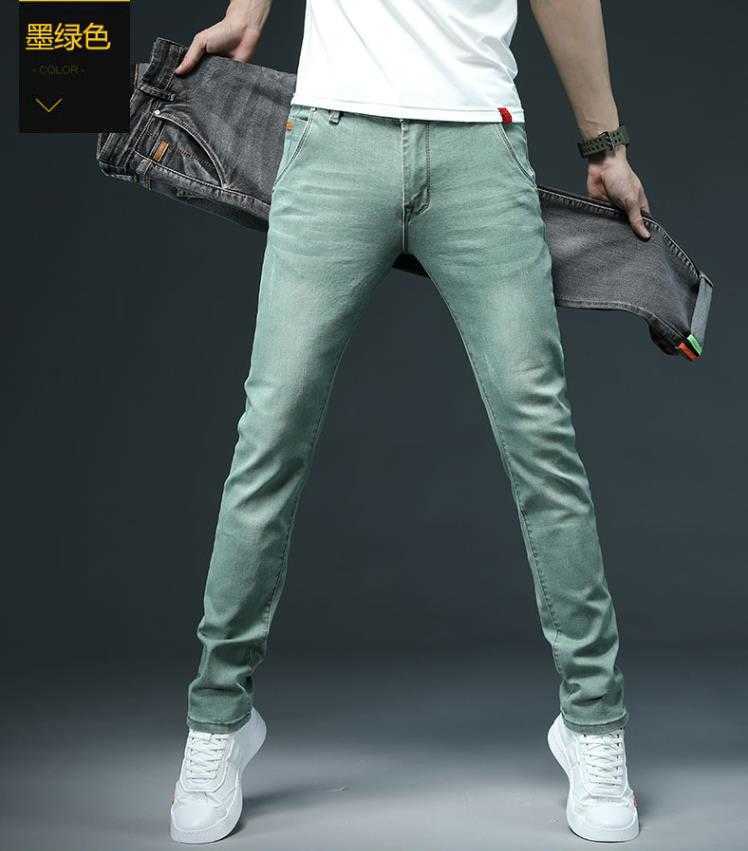 Batmo arrival high quality elastic slim jeans men ,men's skiny jeans ,grey jeans men,plus-size 28-40 Y809 210622