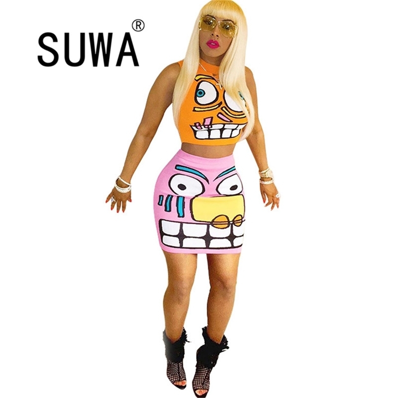 Cute Girl 2 Piece Outfits Women Sets Clothes Trendy Chic Cartoon Printed Pullover Tank Crop Tops Bodycon Mini Skirts Party Dress 210525, Multi
Cute Girl 2 Piece Outfits Women Sets Clothes Trendy Chic Cartoon Printed Pullover Tank Crop Tops Bodycon Mini Skirts Party Dress 210525, Multi
