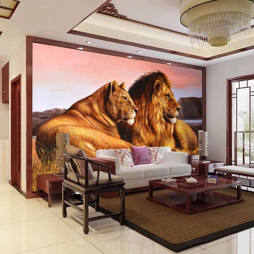 New arrive Custom Photo 3D Wallpaper Lion Living Room Bedroom Background Wall Decor Animals Mural