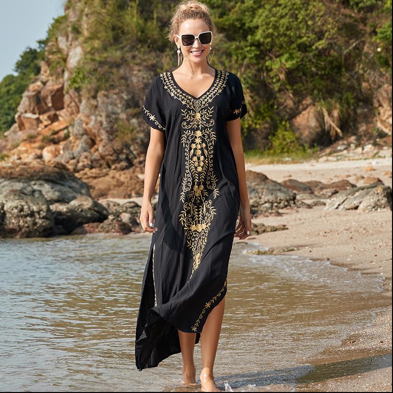 embroidery womens dress cotton beach cover up saida de praia swimsuit women bikini tunics for pareo sarong beachwear q790, Black;gray
embroidery womens dress cotton beach cover up saida de praia swimsuit women bikini tunics for pareo sarong beachwear q790, Black;gray