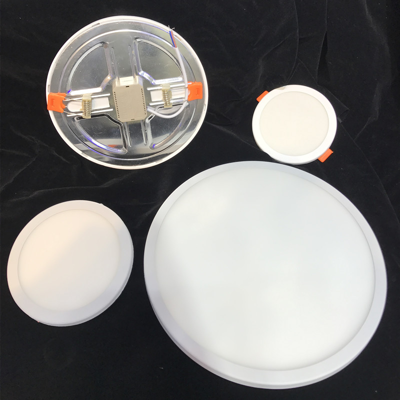 AC 85-265V Ultra Thin Round LED Panel Light 6W 8W 15W 20W Aluminum Ceiling Recessed Downlight open hole adjustable White