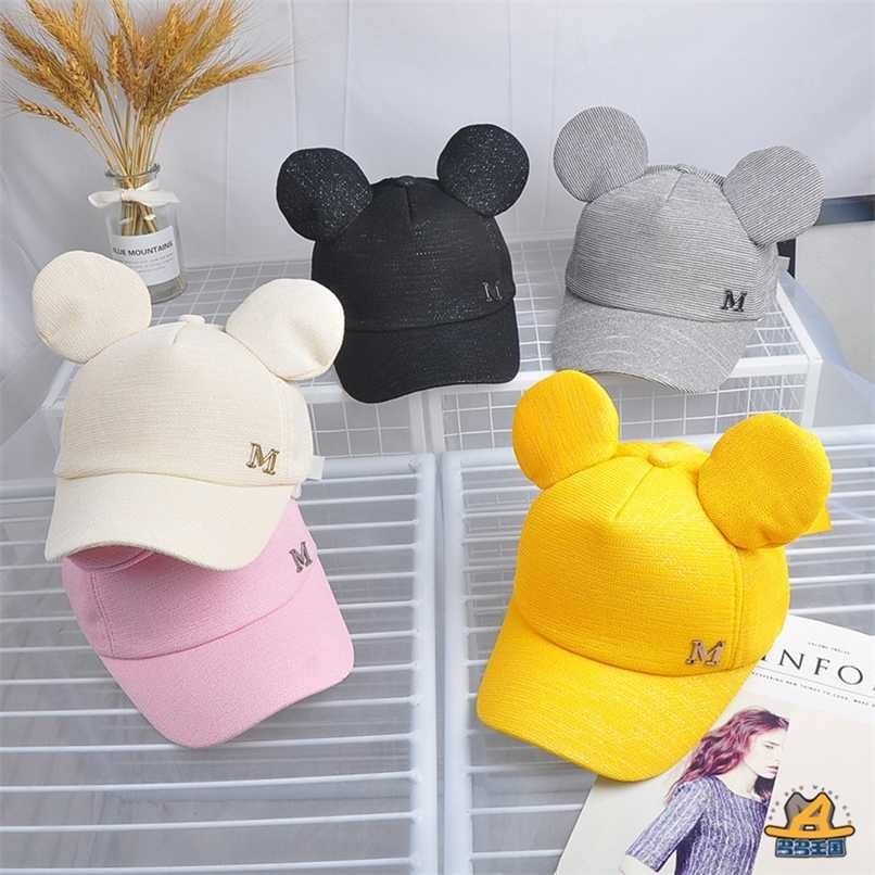 Kids Sun Caps Big Ears M Lettered Children Baseball Cap Baby Boy Hat Baby Girl Summer Hats 211023