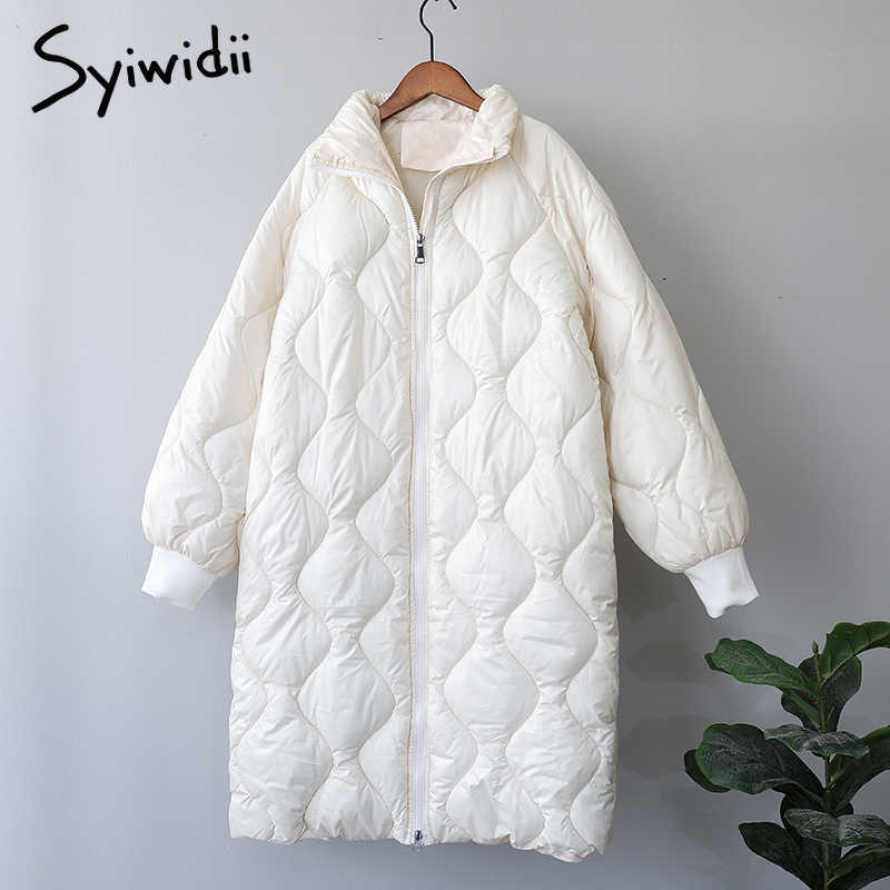Syiwidii Winter Coat Jacket Women Autumn Thick Warm Casual Puffer Parkas Streetwear Bubble Harajuku Korean Long Outwear 211018
