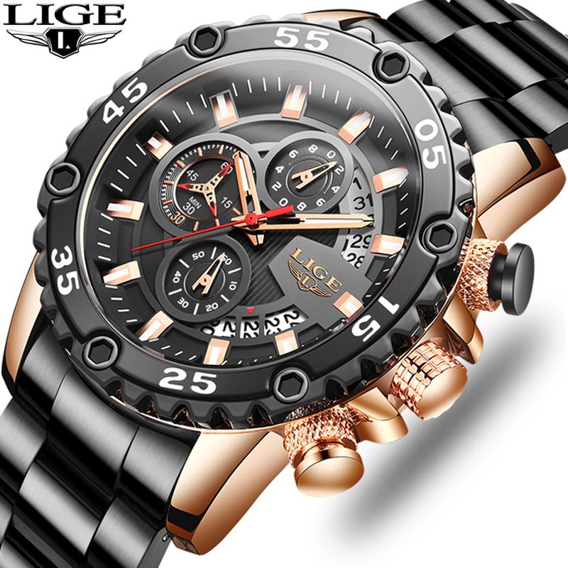 Wristwatches 2021 Fashion Mens Watches LIGE Top Watch Men Stainless Steel Big Dial Waterproof Sport Quartz Clock Chronograph+Bo, Slivery;brown
Wristwatches 2021 Fashion Mens Watches LIGE Top Watch Men Stainless Steel Big Dial Waterproof Sport Quartz Clock Chronograph+Bo, Slivery;brown