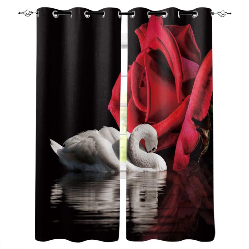 Curtain & Drapes Valentine's Day Roses Swan Lake Bedroom Curtains Modern Decoration Home Living Room
Curtain & Drapes Valentine's Day Roses Swan Lake Bedroom Curtains Modern Decoration Home Living Room