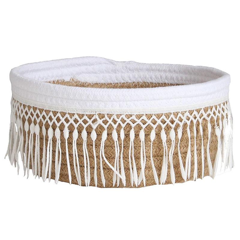 Cotton Rope Storage Baskets Nordic Style Tassel Handmade Woven Dirty Clothes Laundry Basket Desktop Sundries Organizer
Cotton Rope Storage Baskets Nordic Style Tassel Handmade Woven Dirty Clothes Laundry Basket Desktop Sundries Organizer