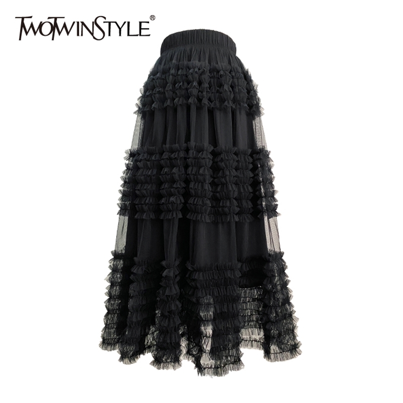 Ball Gown Black Skirt For Women High Waist A Line Patchwork Mesh Skirts Female Fashion Clothing Stylish 210521, Red
Ball Gown Black Skirt For Women High Waist A Line Patchwork Mesh Skirts Female Fashion Clothing Stylish 210521, Red