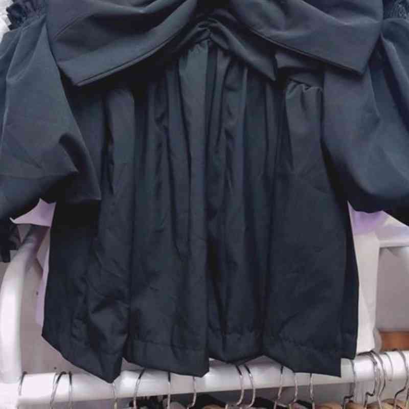 Nomikuma Sweet Bowknot Sling Blouse Shirt Puff Sleeve Strapless Korean Women Tops Summer New Blusas Mujer De Moda 6H365 210427