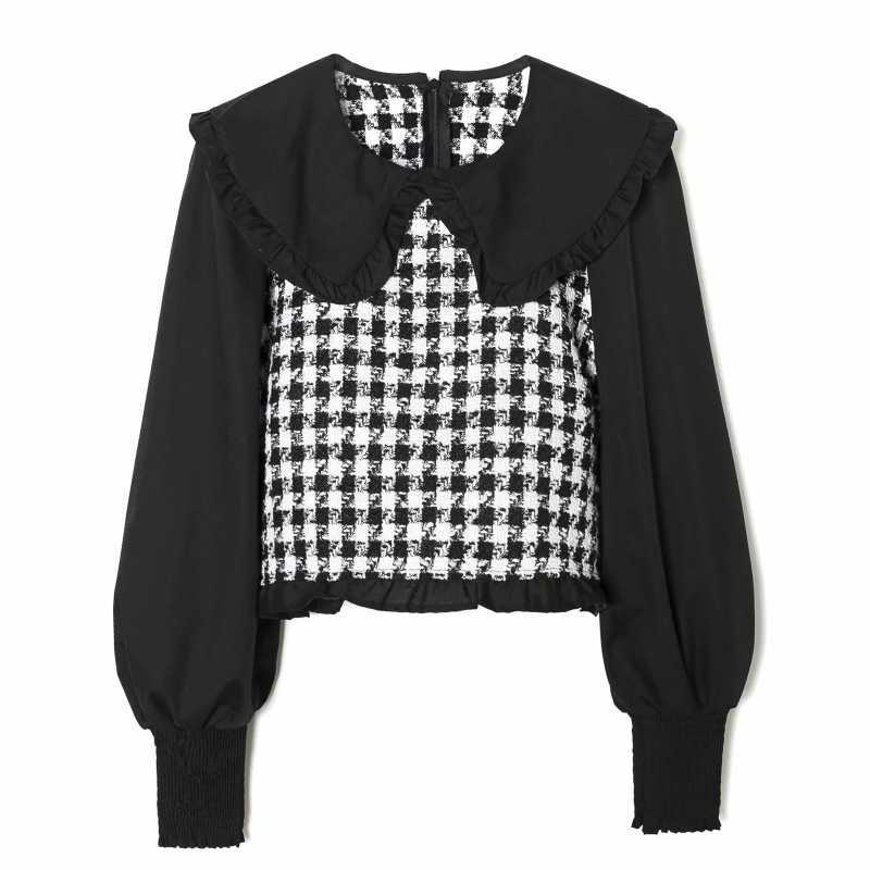 Women Contrast Color Lantern Sleeve Splicing Short Shirts Female Smock O Neck Blouses Casual Lady Loose Tops Blusas S8262 210721, As pic
Women Contrast Color Lantern Sleeve Splicing Short Shirts Female Smock O Neck Blouses Casual Lady Loose Tops Blusas S8262 210721, As pic