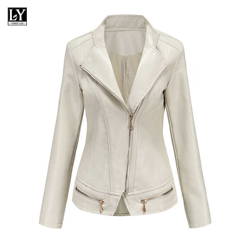 LY VAREY LIN Spring Autumn Women Slim Black Mustard Green Pu Motor Jacket Turn-down Collar Lady Faux Leather Jackets Solid 210526
LY VAREY LIN Spring Autumn Women Slim Black Mustard Green Pu Motor Jacket Turn-down Collar Lady Faux Leather Jackets Solid 210526
