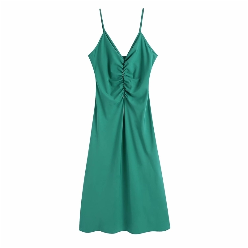 Women Pleated Dress Spaghetti Strap Backless Mid Calf Dresses Chic Lady Fashion Casual Clothes 210517, Green
Women Pleated Dress Spaghetti Strap Backless Mid Calf Dresses Chic Lady Fashion Casual Clothes 210517, Green