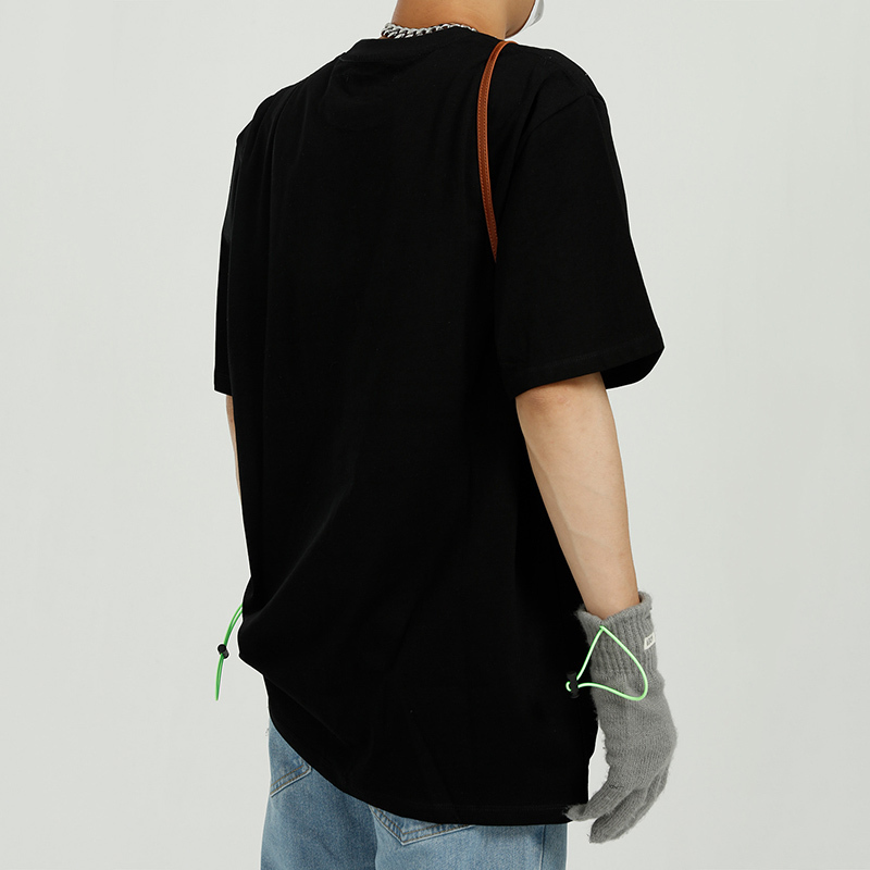 IEFB Summer Letter Printed Short Sleeve White T-shirt Men's Simple Loose Black Causal Round Collar Tee Top 9Y7337 210524