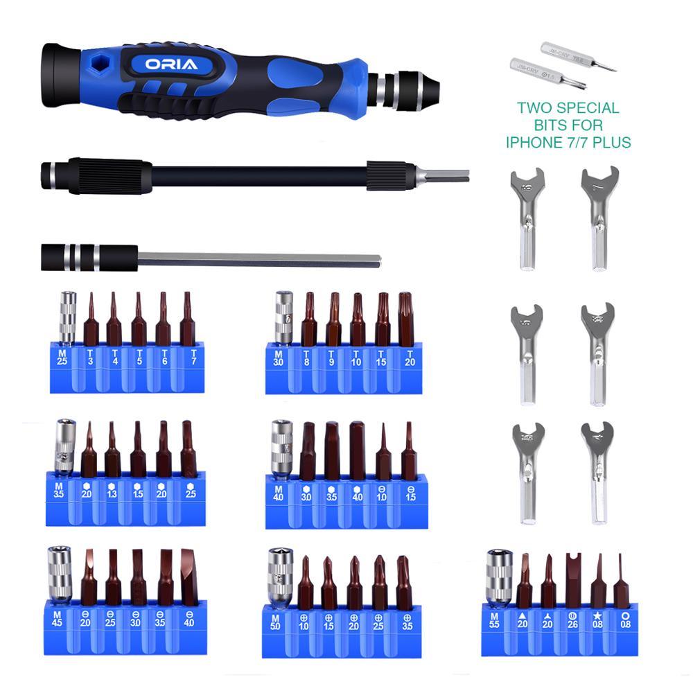 Oria magnetic screwdriver assembly precision kit s2 strong steel 54 on one phone tablet tool repair hand kit assembly