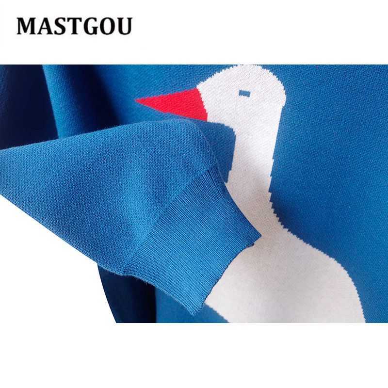MASTGOU Embroidery Animal Womens Sweater Autumn Winter Highstreet Style Pullover Top Jacquard Knit Christmas Sweaters Pull Femme 211011Z