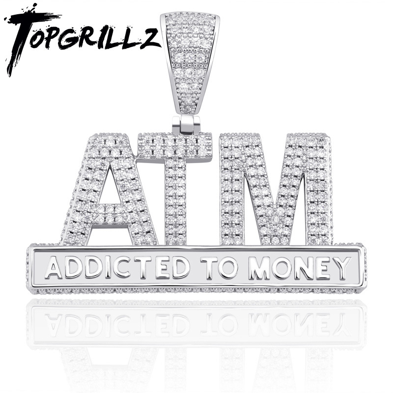 TOPGRILLZ Iced Out Cubic Zircon ATM Pendant&Necklace Gold Silver Color Personality Men's Hip Hop Jewelry For Gifts X0509
TOPGRILLZ Iced Out Cubic Zircon ATM Pendant&Necklace Gold Silver Color Personality Men's Hip Hop Jewelry For Gifts X0509