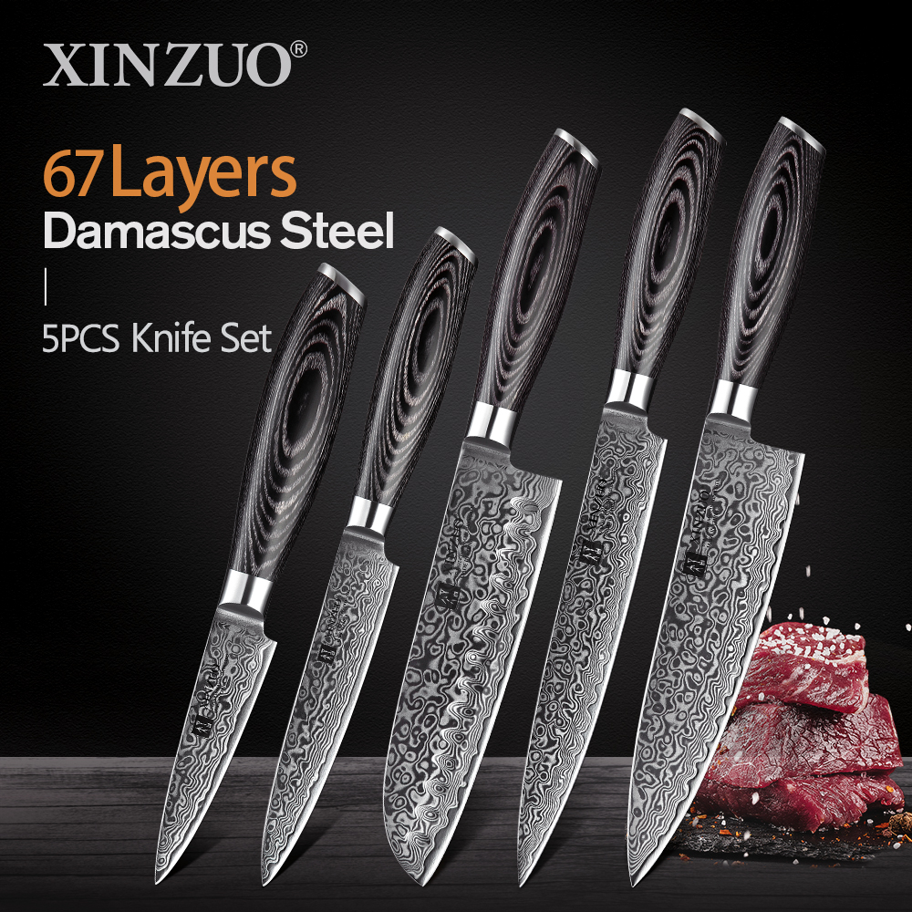XINZUO 1pcs/5pcs Kitchen Knives Set 67ayer VG10 Japan Damascus Stee Chef Ceaver Santoku Utiity Paring Knife Pakkawood Hande
XINZUO 1pcs/5pcs Kitchen Knives Set 67ayer VG10 Japan Damascus Stee Chef Ceaver Santoku Utiity Paring Knife Pakkawood Hande