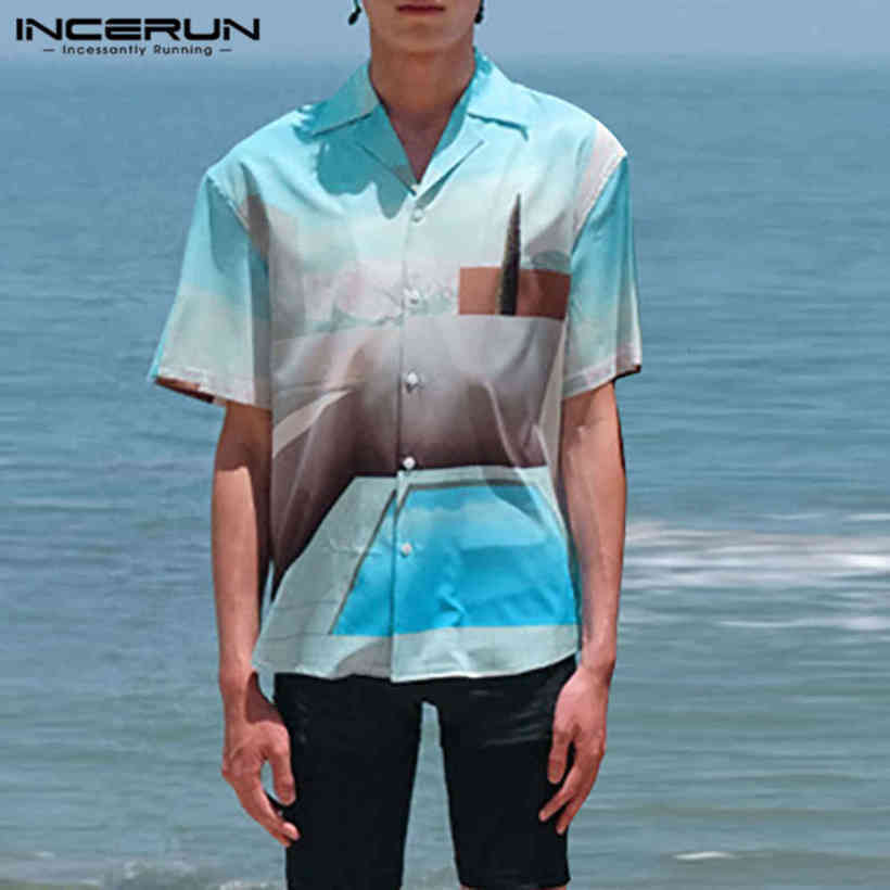 Incerun Men Fashion Hawaiian Beach Printed Shirts Summer Short Mouw Revers Blouse Man Vintage Knop Losse Camisa Masculina 5XL, Blue1
Incerun Men Fashion Hawaiian Beach Printed Shirts Summer Short Mouw Revers Blouse Man Vintage Knop Losse Camisa Masculina 5XL, Blue1