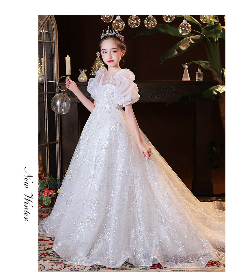 Puffy Girls Dresses 3D Wer V Neck Long Train Kids Teens Pageant Gowns Birthday Party Dress For Wedding Cooktail Gown 403 6660311