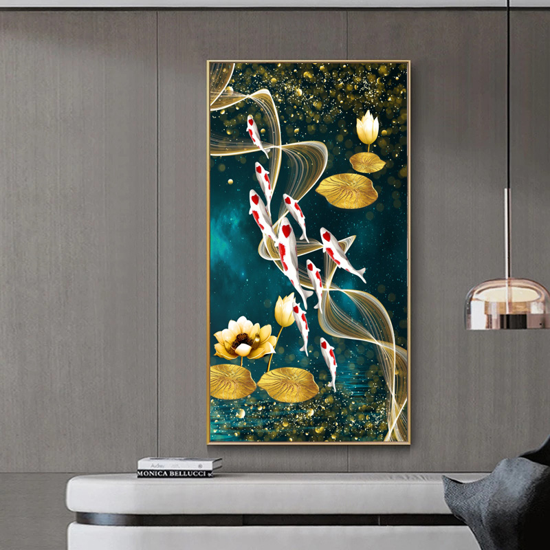 Golden Fish Painting On Canvas Wall Art Pictures For Living Room Animal Posters And Prints Abstract Modern Home Decoration