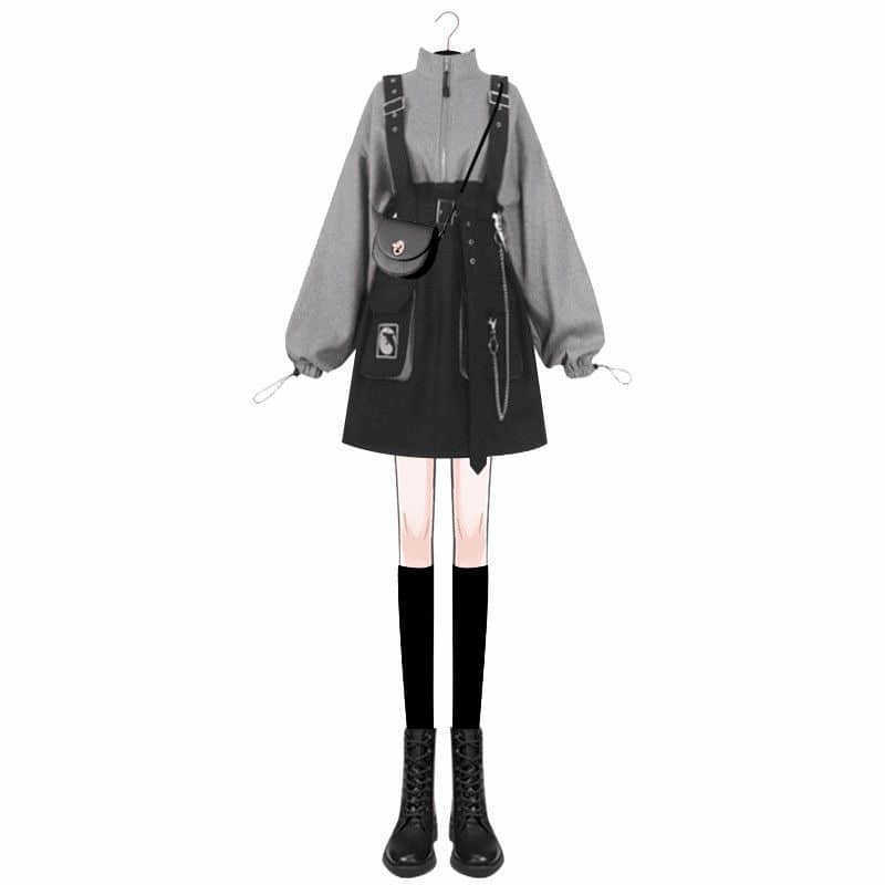 Preppy style Women sets Plus size women's spring suit western loose thin strap dress two-piece high street 210526