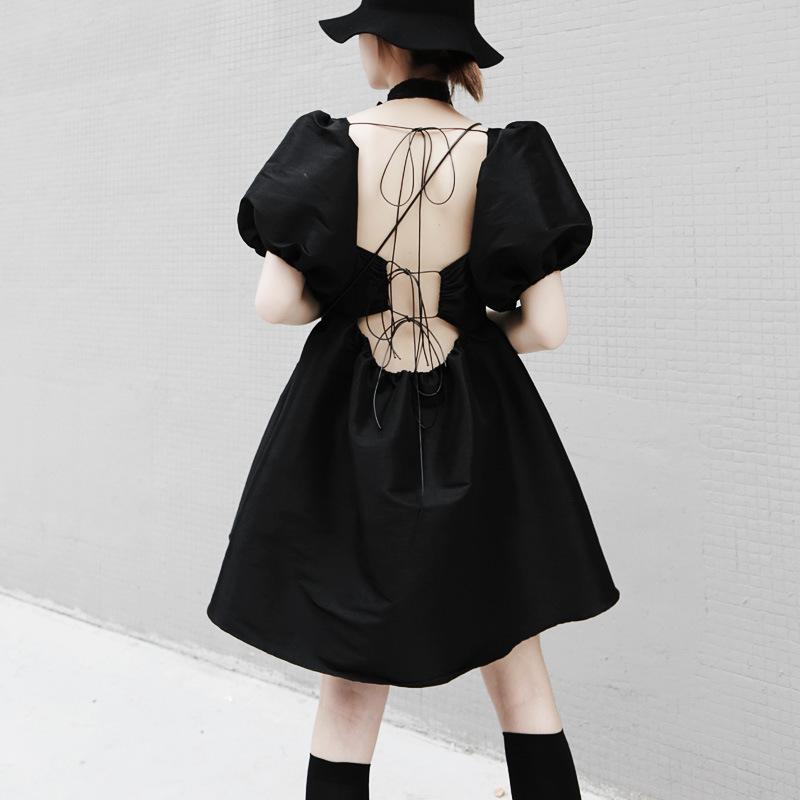 Party Dresses Lolita Dress Kawaii Gothic Black Women Mini High Waist 2021 Summer Sexy Backless With Bandage Puff Sleeve Square Collar
Party Dresses Lolita Dress Kawaii Gothic Black Women Mini High Waist 2021 Summer Sexy Backless With Bandage Puff Sleeve Square Collar