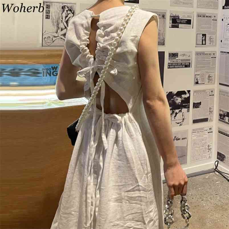 Women Dress Elegant Sleeveless Sexy Robe Backless Hollow Out Drawstring High Waist Vestidos Korean Slim Dresses 210519, Black
Women Dress Elegant Sleeveless Sexy Robe Backless Hollow Out Drawstring High Waist Vestidos Korean Slim Dresses 210519, Black