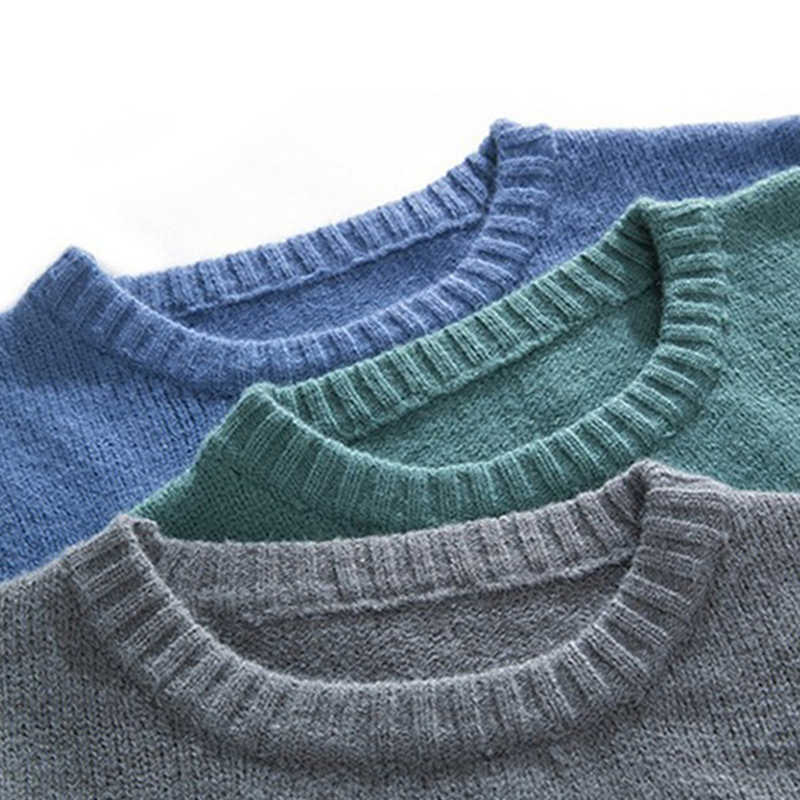 Winter Men O-Neck Oversized Sweater Hip Hop Harajuku Streetwear Korean Style Loose Warm Patchwork Pullover Knitwear Sweater 210818