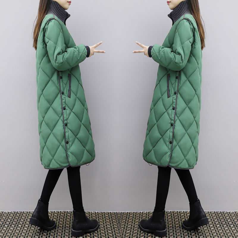 Plus Size Warm Woman Winter Coat Parkas Slim Cotton Padded Basic Jacket Female Casual Long Outwear Feminina 211018
