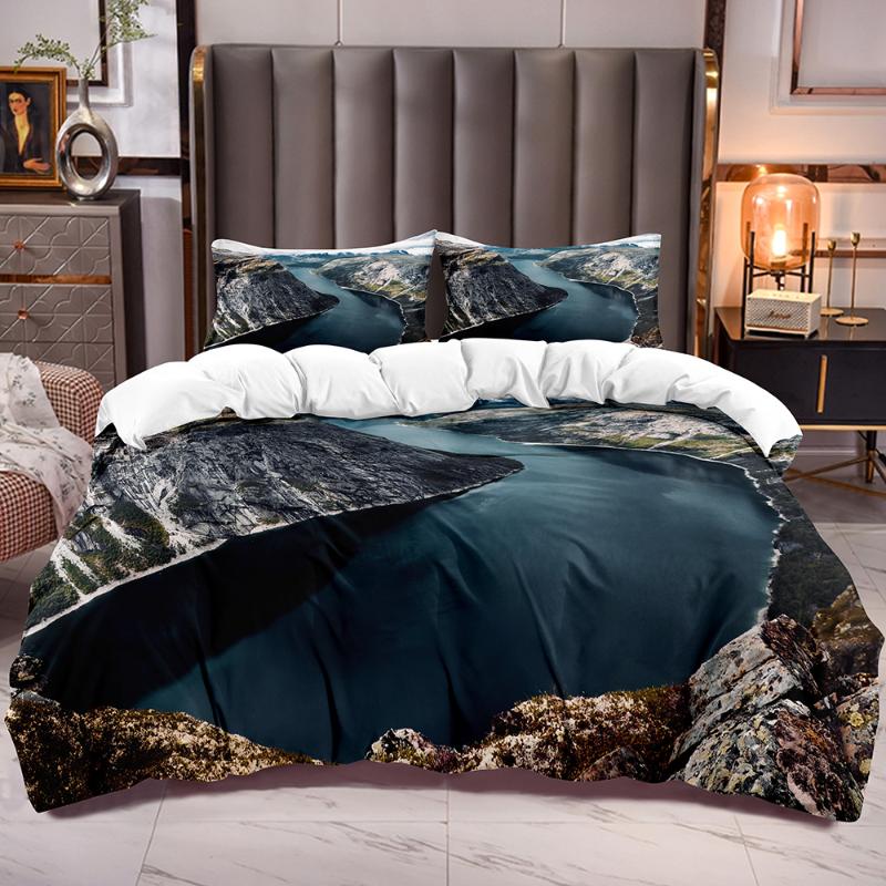 Bedding Sets Mountain And River Nature View Pattern Duvet Cover Zipper Closure Inside Corner Ties Teens Adults Comforter Soft
Bedding Sets Mountain And River Nature View Pattern Duvet Cover Zipper Closure Inside Corner Ties Teens Adults Comforter Soft