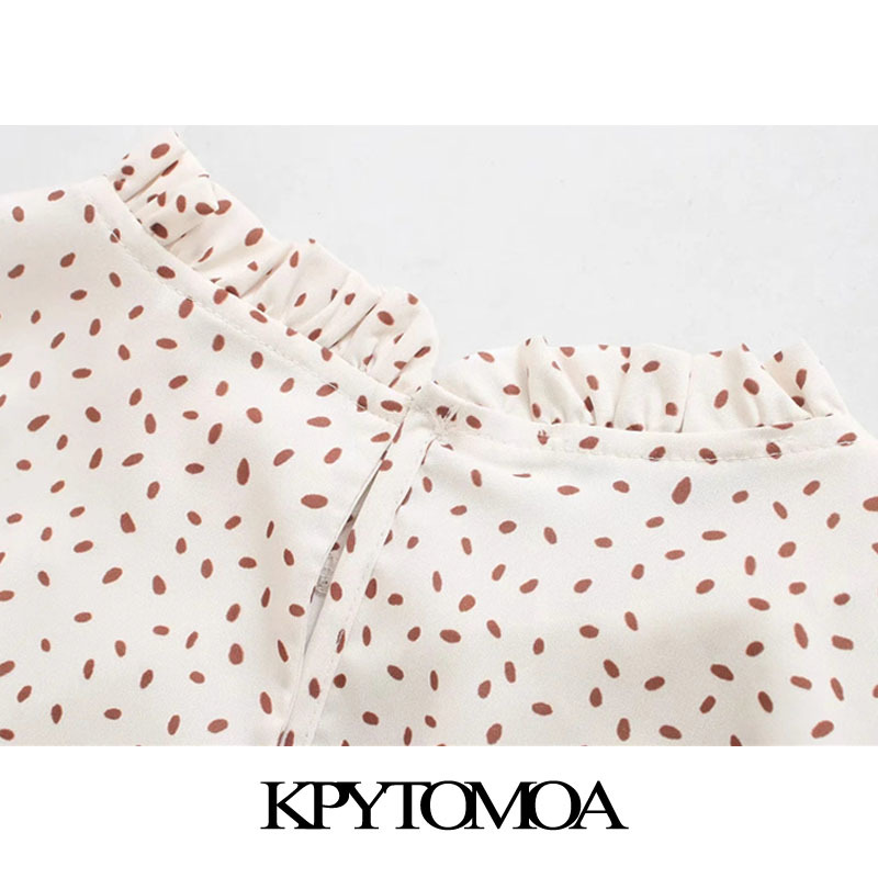 Women Elegant Fashion Polka Dot With Belt Midi Dress Ruffled Collar Long Sleeve Female Dresses Vestidos 210420