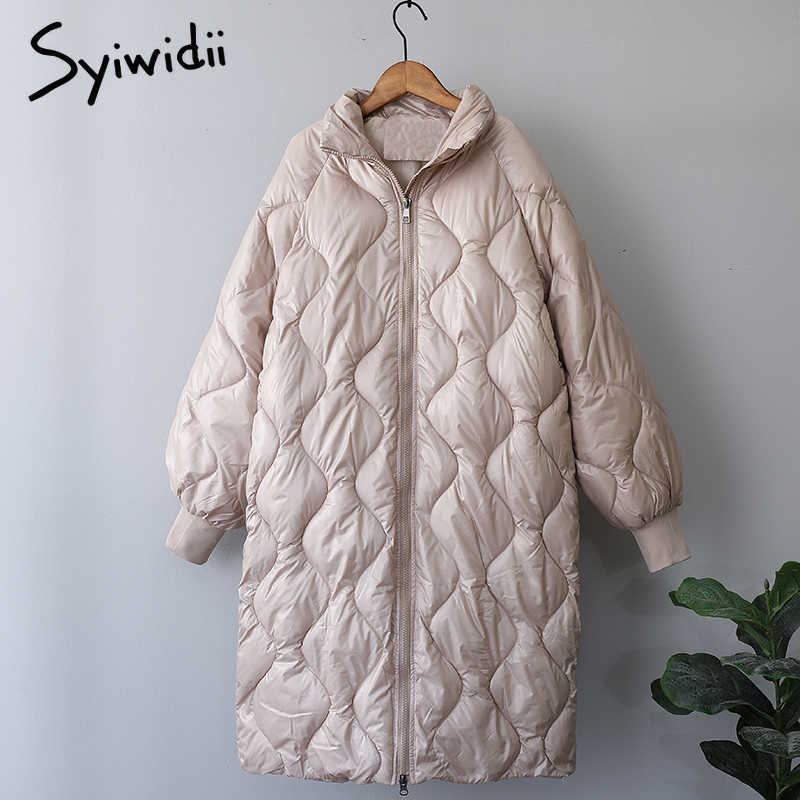 Syiwidii Winter Coat Jacket Women Autumn Thick Warm Casual Puffer Parkas Streetwear Bubble Harajuku Korean Long Outwear 211018