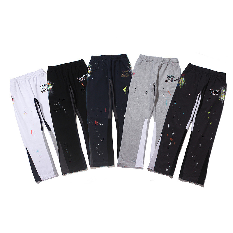 Contrasting color stitching high street beaming pants hand-painted graffiti splash ink casual pant, Black
Contrasting color stitching high street beaming pants hand-painted graffiti splash ink casual pant, Black