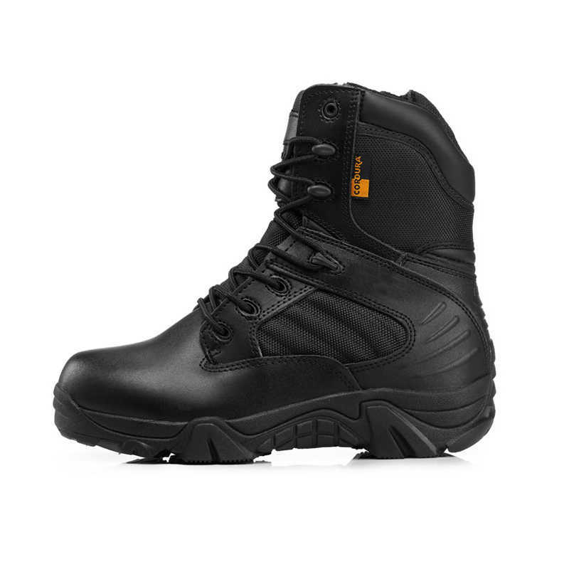 Men Military Tactical Boots Winter Leather Black Special Force Desert Ankle Combat Boots Safety Work Shoes Army Boots 211023